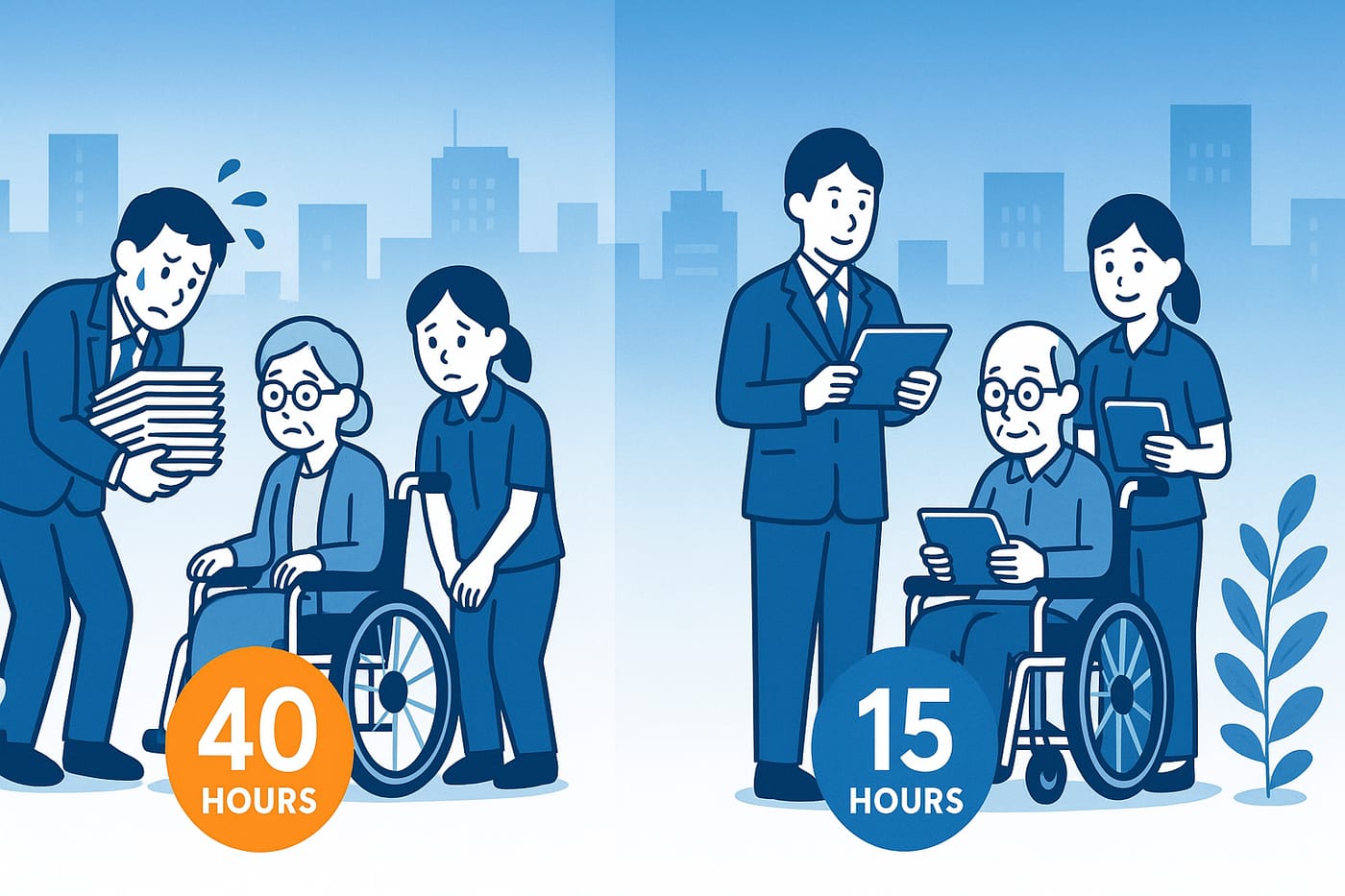 I1_section_case 熊本県・特養20名の事例:月40時間の記録業務が15時間に